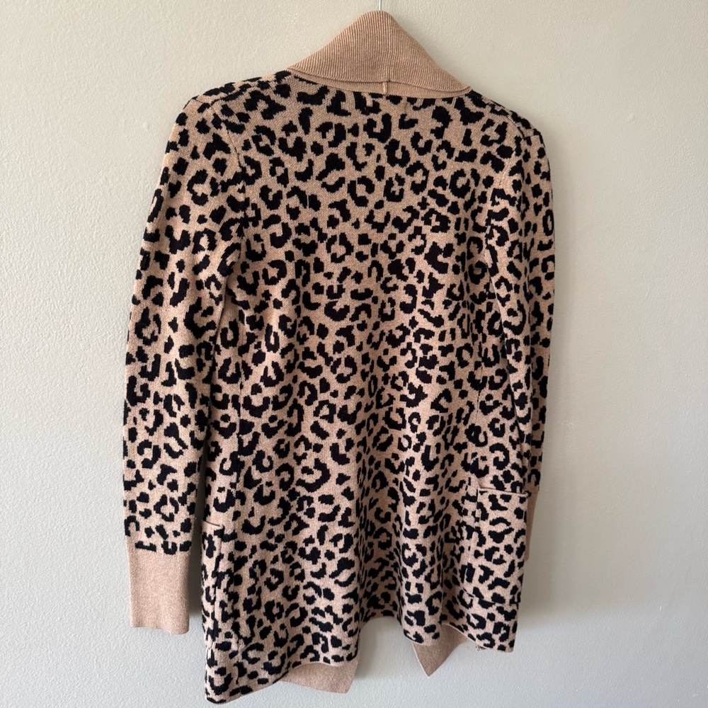 Yet Again leopard print open knit cardigan sweater XSmall - Picture 11 of 14